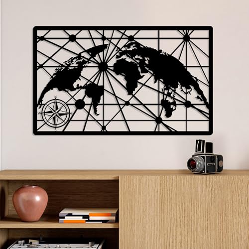 Stylish Black Decorative Metal Wall Accessory, 40 x 66 cm, 100% Metal, 1.5 mm Thick, Lightweight (0.65 kg), Perfect for Modern Home Decor