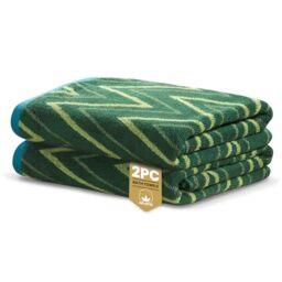 Rapport Home Helix Bath Towels 2 Pack, 70x120cm 100% Cotton - Moss Green