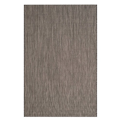 Safavieh Contemporary Rug for Living Room, Dining Room, Bedroom - Courtyard Collection, Short Pile, in Black and Beige, 201 X 290 cm