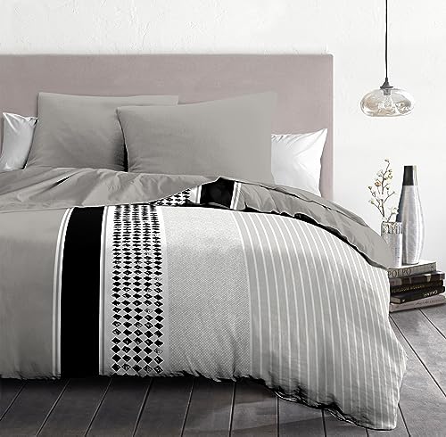 Home Linge Passion Mimosa Duvet Cover Set 220 x 240 cm Black