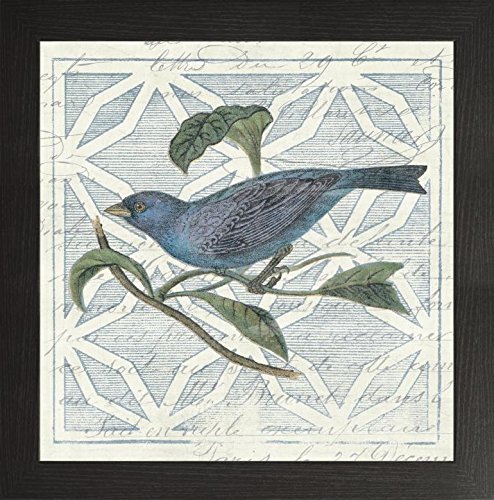 Frame Company Watson Range Monument Etching Tile II Blue Bird by Wild Apple Portfolio, Frame - 12 x 12 Inches, Black