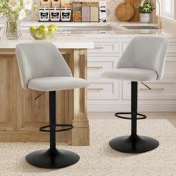 COLAMY Breakfast Bar Stools Set of 2, Modern Swivel Kitchen Stool