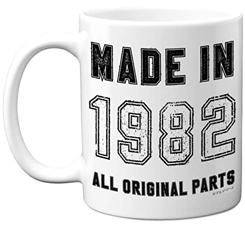 41st Birthday Gifts for Women Men, Made in 1982 Mug, 41st Birthday Mug, Funny Gifts, Birthday Present, Funny Christmas Mugs Gift for Women Men, 11oz White Ceramic Dishwasher Safe Mugs - Made in UK