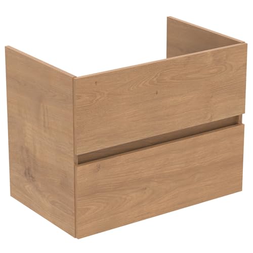 Ideal Standard Bathroom Vanity Units Eurovit+ 70cm wall mounted vanity unit with 2 drawers, R0261Y8, Natural Oak