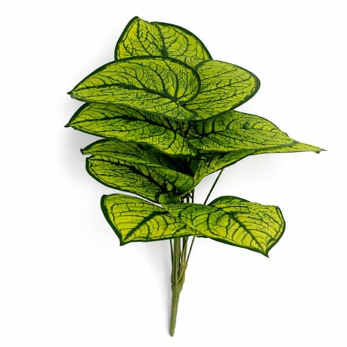 Leaf Artificial Dieffenbachia Caladium Style Stem Plant Large Faux Green Foliage Arrangement