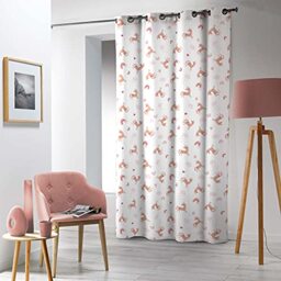 Douceur d'Interieur 140 x 240 cm Eyelet Curtain, Pink