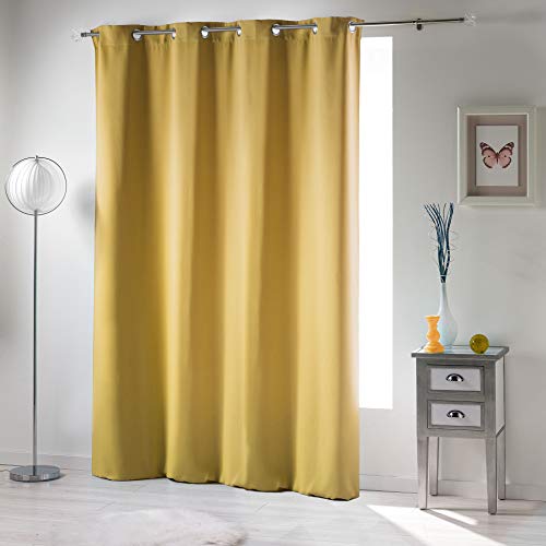 Douceur d'Intérieur, Blackout Curtain with Eyelets 135 x 280 cm Honey
