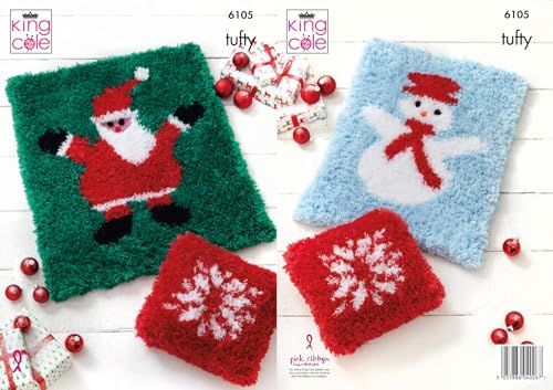 King Cole Tufty Knit Pattern Christmas Accessories ??? Blankets & Cushion Cover (6105)