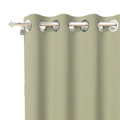 Soleil d'ocre, Alix Eyelet Curtain, Khaki, Polyester, 135x180 cm