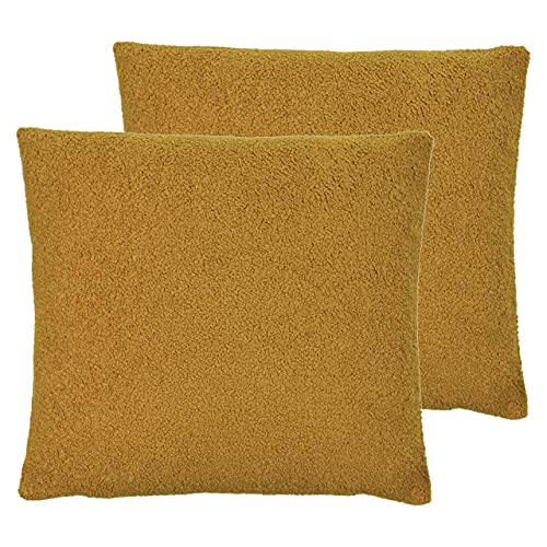 furn. Malham Twin Pack Feather Filled Cushions, Saffron, 50 x 50cm
