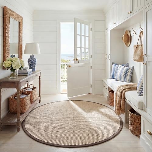 Safavieh Natural Fiber Rug for Living Room, Dining Room, Bedroom - Natural Fiber Collection, Short Pile, in Natural and Beige, 183 x 183 cm