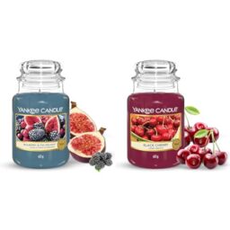 Yankee Candle Scented Candle - Mulberry and Fig Delight Large Jar Candle & Scented Candle - Black Cherry Large Jar Candle - Long Burning Candles: up to 150 Hours