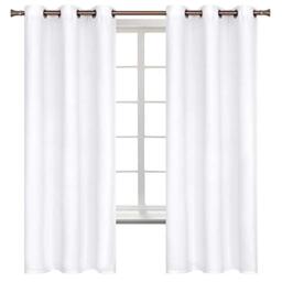 BGment White Curtains 63 Inch Length for Bedroom - Room Darkening Thermal Insulated Grommet Drapes Window Treatment, Set of 2 Panels, 42 x 63 Inch, Pure White