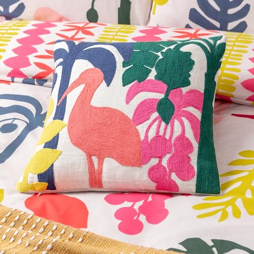 furn. Marula Embroidered Cotton Feather Filled Cushion