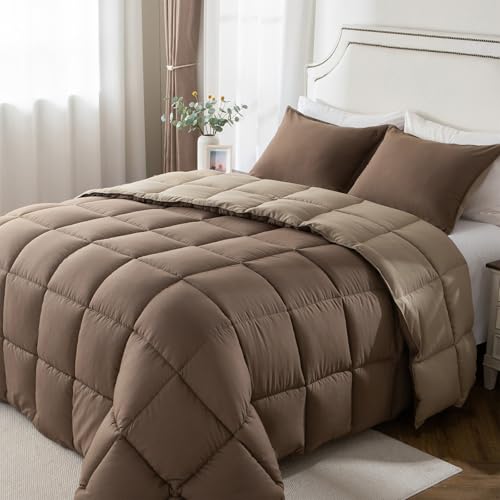 KASENTEX Cozy King Size Comforter - All Season Down Alternative Fill and Breathable - Hypoallergenic and Machine Washable Duvet Insert, King, Cub/Elmwood