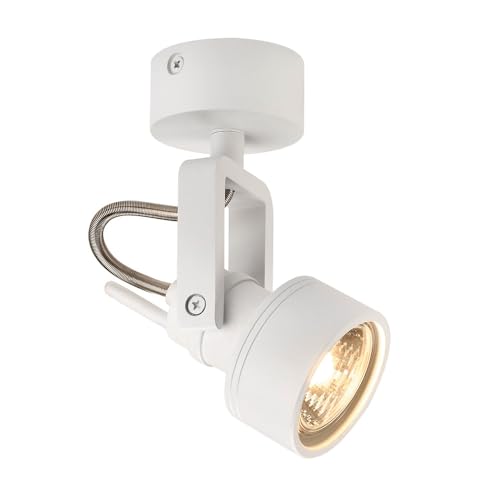 SLV Ceiling Spotlights - INDA Wall & Ceiling Light with GU10 Socket - Rotatable, Energy-Efficient Indoor Spot Lights for Living Room, Kitchen & More - 50W, 220-240V, 11 x 13.5 x 6 cm, White