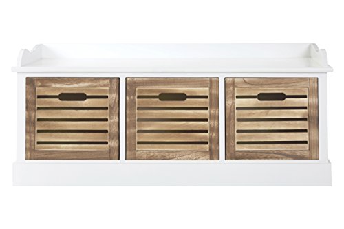 Premier Housewares Portsmouth 3-Drawer Chest, Wood, White/Natural