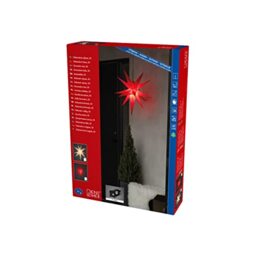 Konstsmide Christmas Outside Decoration 3D Star/Outdoor Lighting (IP44) / Built in Dimmer/Warm White LED/Black Cable, 3 W, 80cm, 5971-200
