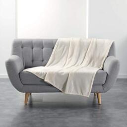 Douceur d'Intérieur Flanouu Polyester Blanket, Natural, 125 x 150 cm