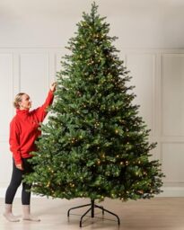 Pre-Lit Balsam Fir Christmas Tree, 9 ft