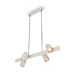 BRILONER - Pendant Light with spotlights, Adjustable, 4X GU10 Socket, Ceiling Light, Pendant Lights for Kitchen, Dining Room, Hanging lamp, 80 x 24.9 x 120 cm, Light Grey-Coffee