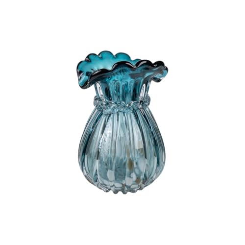 Romimex Vase Turquoise Glass 17 x 24 x 17 cm
