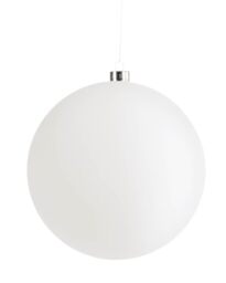 White Velvet Christmas Bauble 20 cm, Extra Large Tree Ornament