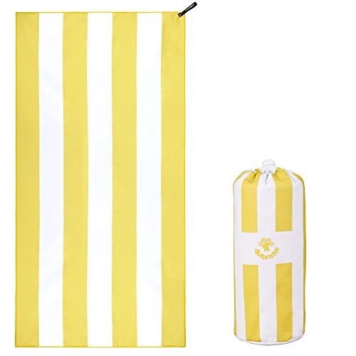 4Monster Quick Dry Beach Towel, Ultra Absorbent Microfiber Travel Towel, Lightweight & Compact for Beach, Swimming, Camping, Pool, Water Sports & Yoga