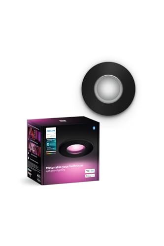 Philips Hue Xamento Recessed Spotlights, 1 Pack, Black - White and Colour Ambiance Light, Smart LED, 4.2W, 16 Million Colours, Dimmable, Bluetooth App Control, Smart Home