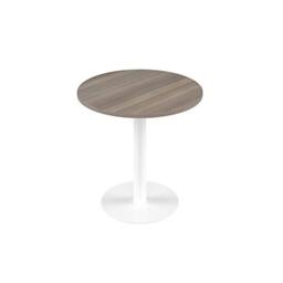 Office Hippo Circular Office Table, Sturdy & Robust Mid-Height Table Desk, Circular Work Table For Home Office, Versatile Desk Table For Canteen, Reception Area, 5 Year Guarantee - Grey Oak/White