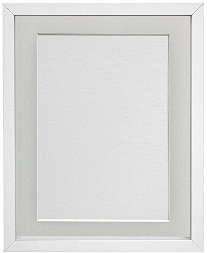 FRAMES BY POST Rio Picture Photo and Poster Frame, MDF Wood, White with Light Grey Mount, 50 x 40 cm Image Size A3