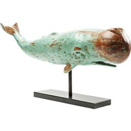 KARE Design Decorative Figure Whale Base, turquoise, 39x77x17 cm - Turquoise whale ornament, bold decorative accent, for the living room or hallway