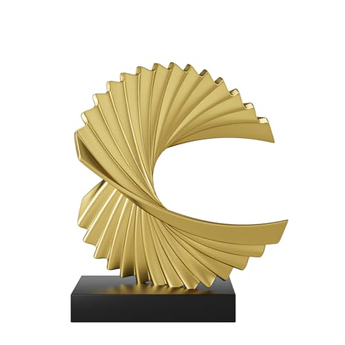 Paytonture Gold Shelf Decor Accents Ocean Wave Statue Modern Abstract Art Decor, Resin Statue Gold Home Decor Abstract Statues Office Desk Decor Shelf Decor Accents for Men