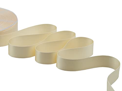 Furlanis - Double Satin Ribbon, Decoration, Gift, Christmas Packing, Wedding, Party, Made in Italy - Champagne, 25 mm x 50 m