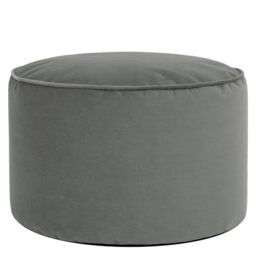 icon Milano Velvet Large Bean Bag Footstool with Filling Included, Grey
