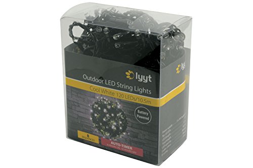 lyyt 120LED Battery String Light WW, Plastic, Cool White
