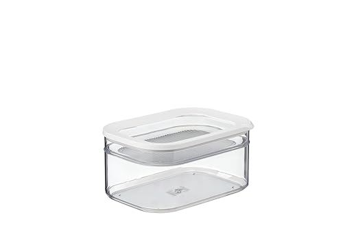 Mepal Fridge box 2 pcs Modula Fridge storage box with lid, Suitable for storing meat products and cheese Kitchen Storage & Fridge Organizer 550 + 2000 ml, White