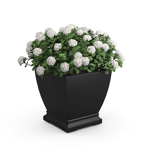 Mayne Inc. Planter, Polyethylene (PE), Black, 20 inches - Self-watering, All season, Fade resistant, Integrated fill port, 15-year warranty, Double-wall design