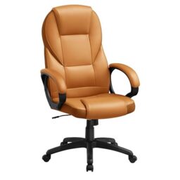 "SONGMICS, Ergonomic Swivel Chair, Adjustable Height, for Office, Telework, with Silent Castors, Caramel Brown OBG022K11, 28.7"" L x 27.6"" W x (44.1""-48"" H)"