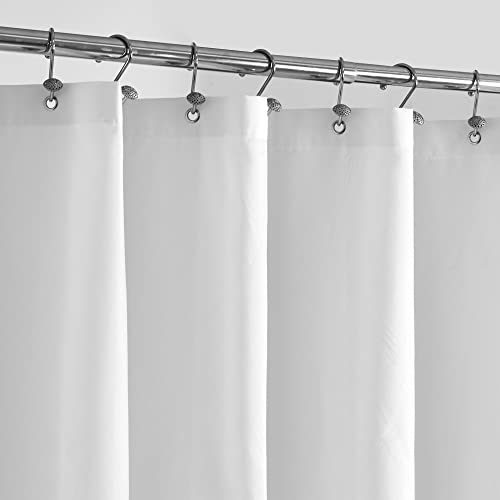 "ALYVIA SPRING Extra Long Fabric Shower Curtain Liner Waterproof - 72"" x 84"", Soft & Lightweight XL Shower Curtain with Magnets, Machine Washable - 72x84, White"