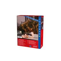 Konstsmide Micro LED Cable Reel Christmas Outdoor Fairy Lights Plug in/Outdoor or Indoor (IP44) / 400 Amber White Diodes Cluster/Black Cable String Lights