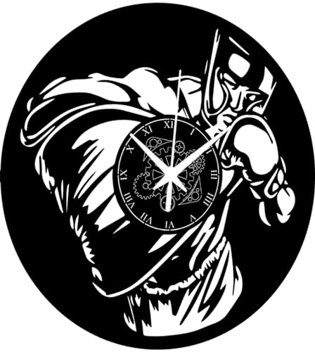 Instant Karma Clocks - Boxing Wall Clock with Fighter Silhouette – Wall Decoration – Home Office Kitchen, Living Room, Bedroom Gym – Silent Non-Ticking