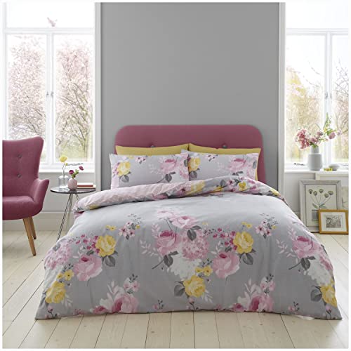 GC GAVENO CAVAILIA Luxury Geometric Duvet cover, Floral Bedding Quilt Set, Polycotton Bed Covers, Blush Pink, Single