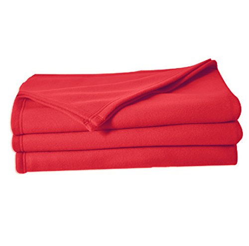 Poyet Motte - Poleco Polyester Fleece Blanket - Strawberry Colour, polyester, strawberry, 260x240 cm