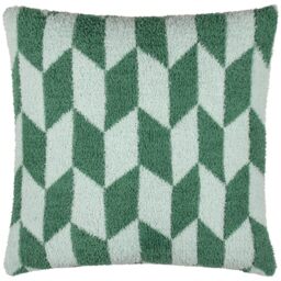 furn. Olsen Polyester Filled Cushion – Geometric Soft Feather Yarn Retro Decorative Pillow (Good For You Green – 45x45cm)
