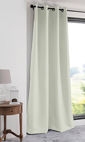 LOVELY CASA r91840002 Notte Curtain Polyester 140 x 280 cm Ecru