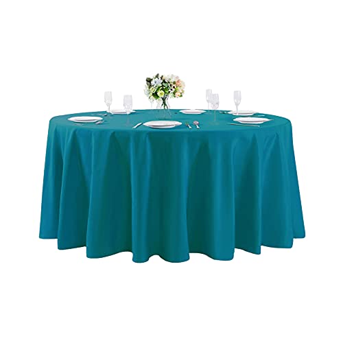 Cupuamon 108 inch Round Tablecloth Washable Polyester Table Cloth Decorative Table Cover for Wedding Party Dining Banquet???108 inch, Caribbean Blue???