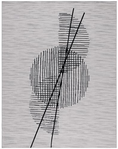 Safavieh Modern Rug for Living Room Dining Room Bedroom - Odyssey Collection Short Pile Grey and Black, 244 x 305 cm