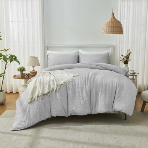 GC GAVENO CAVAILIA Microfiber Duvet Cover King Size & Pillowcases - Grey - Breathable Bedding & Quilt Set - Extra Soft 100% Polyester Comforter Set - 220x230 cm