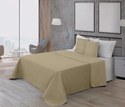 BELUM - Bouti Micro-Saten Bedspread 100 g Stone Model for 135 cm Bed (235 x 270 cm) Extra Soft Bouti Bedspread for Spring, Summer, Autumn and Winter